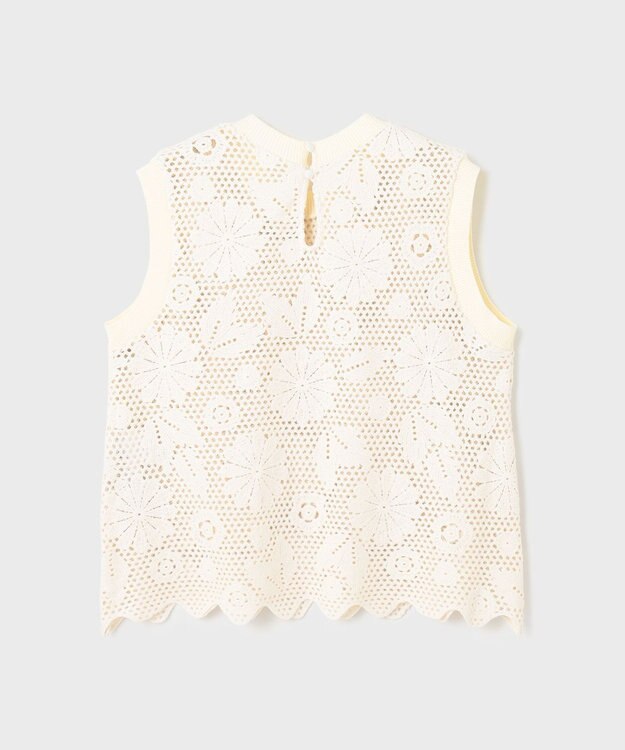 GRACE CONTINENTAL クロシュ刺繍トップ ホワイト