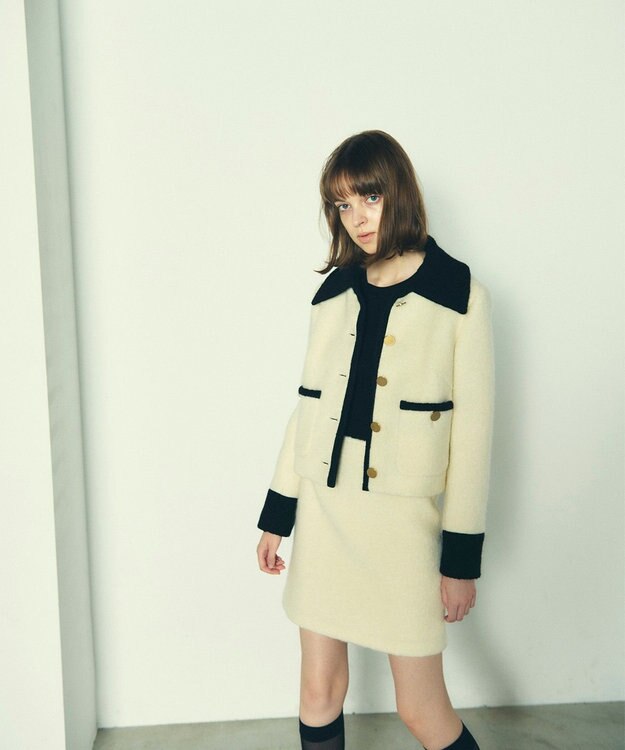 GRACE CONTINENTAL ウールパイルジャケット キナリ