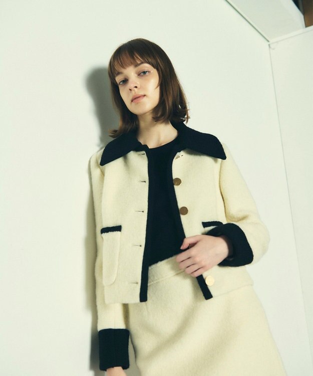 GRACE CONTINENTAL ウールパイルジャケット キナリ