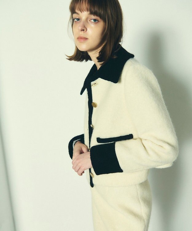 GRACE CONTINENTAL ウールパイルジャケット キナリ