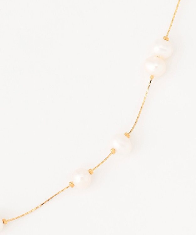 GRACE CONTINENTAL orgablanca パール＆チェーンネックレス ゴールド