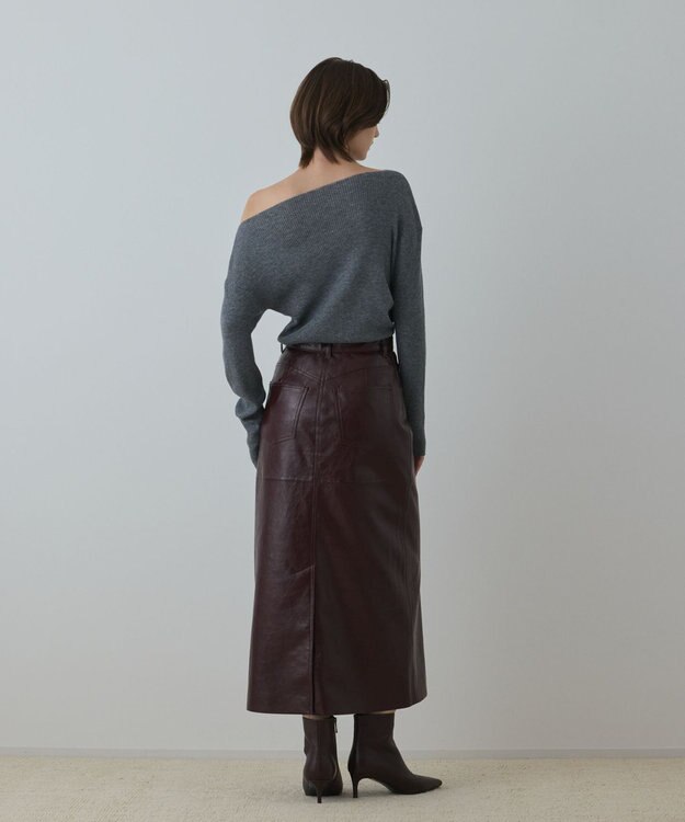 GRACE CONTINENTAL ハイゲージウールニットトップ グレー