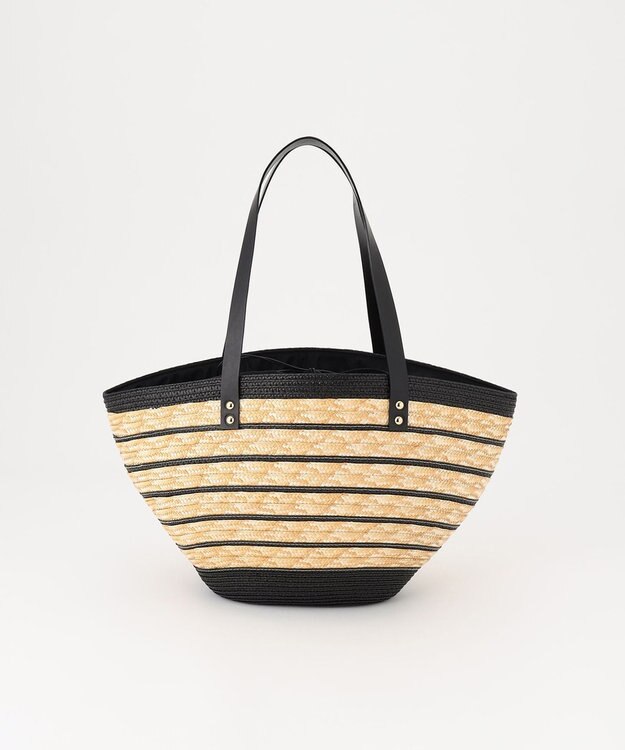 GRACE CONTINENTAL Caterina bertiniボーダーカゴバッグ ブラック
