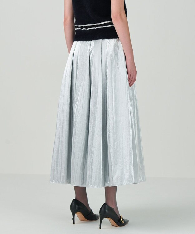 GRACE CONTINENTAL タックロングスカート シルバー
