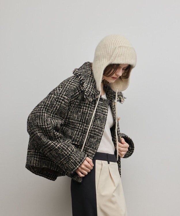 GRACE CONTINENTAL パディングツイードジャケット ベージュ