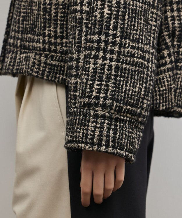 GRACE CONTINENTAL パディングツイードジャケット ベージュ