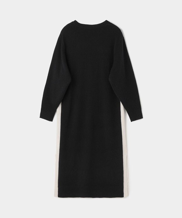 GRACE CONTINENTAL ライン配色ニットワンピース ブラック