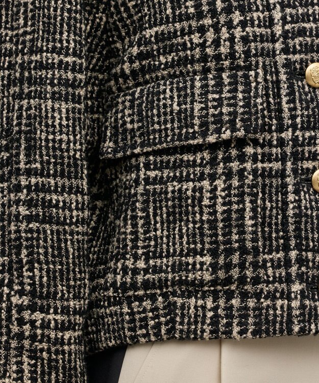 GRACE CONTINENTAL パディングツイードジャケット ベージュ