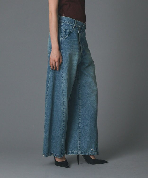 GRACE CONTINENTAL ラップ2wayデニムパンツ ブルー