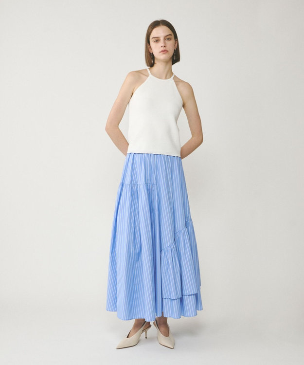 GRACE CONTINENTAL イレギュラーギャザースカート ストライプ