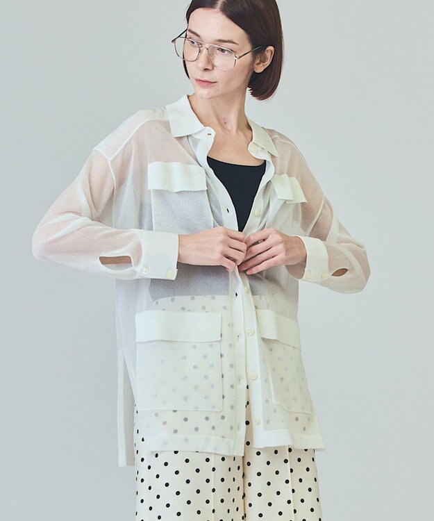 GRACE CONTINENTAL カバーオールシアージャケット ホワイト