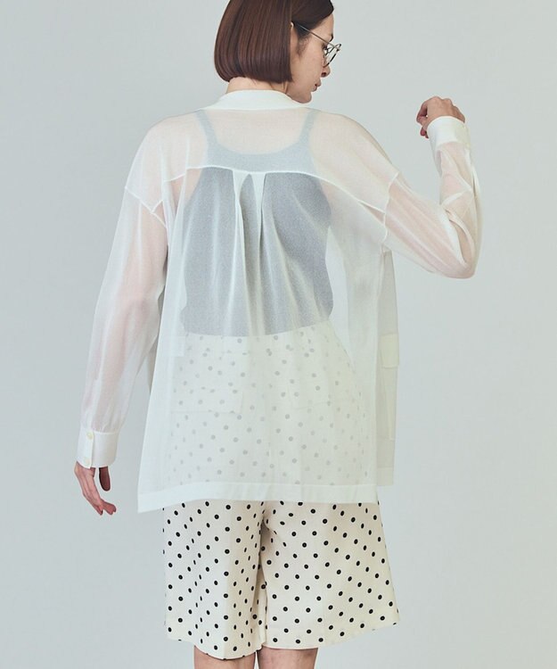 GRACE CONTINENTAL カバーオールシアージャケット ホワイト