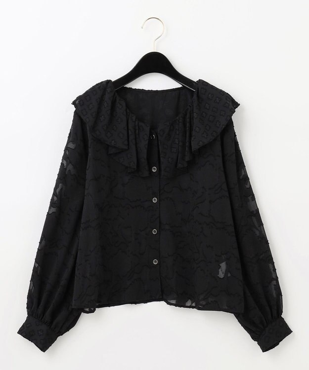 GLACE CONTINENTAL グレースコンチネンタル　ブラウス　フリル　黒 グレースコンチネンタル GRACE CONTINENTAL フリルシャツ