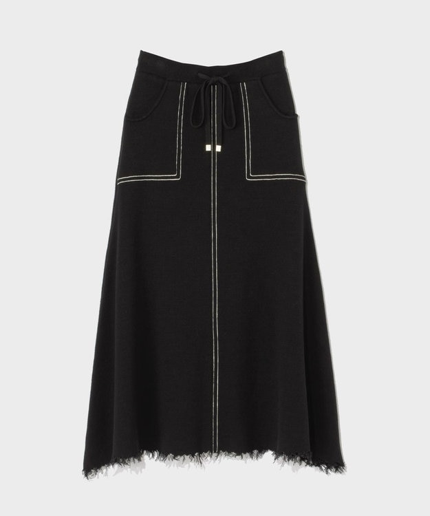 GRACE CONTINENTAL ミラノリブロングスカート ブラック