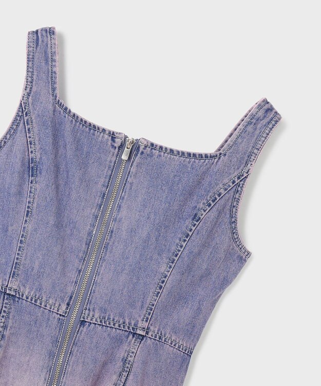 GRACE CONTINENTAL デニム切替サーキュラーワンピース ピンク