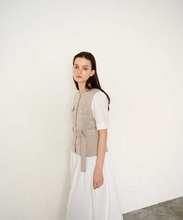 GRACE CONTINENTAL レイヤードコンビワンピース ベージュ