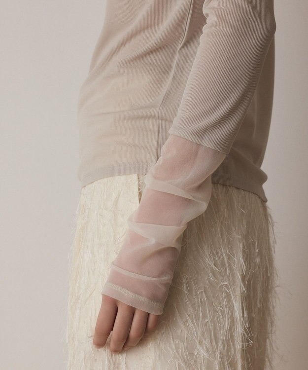 GRACE CONTINENTAL シアーアセテートカットトップ ベージュ