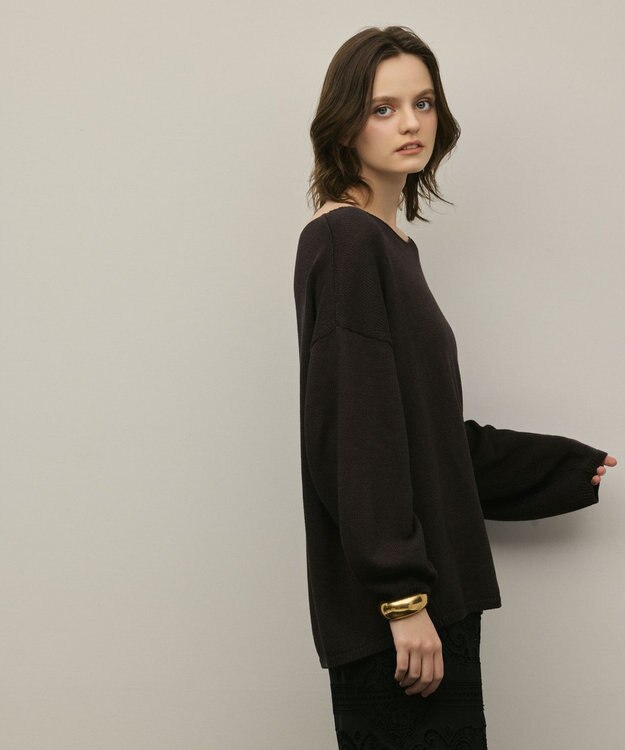 GRACE CONTINENTAL ルーズニットトップ ブラウン