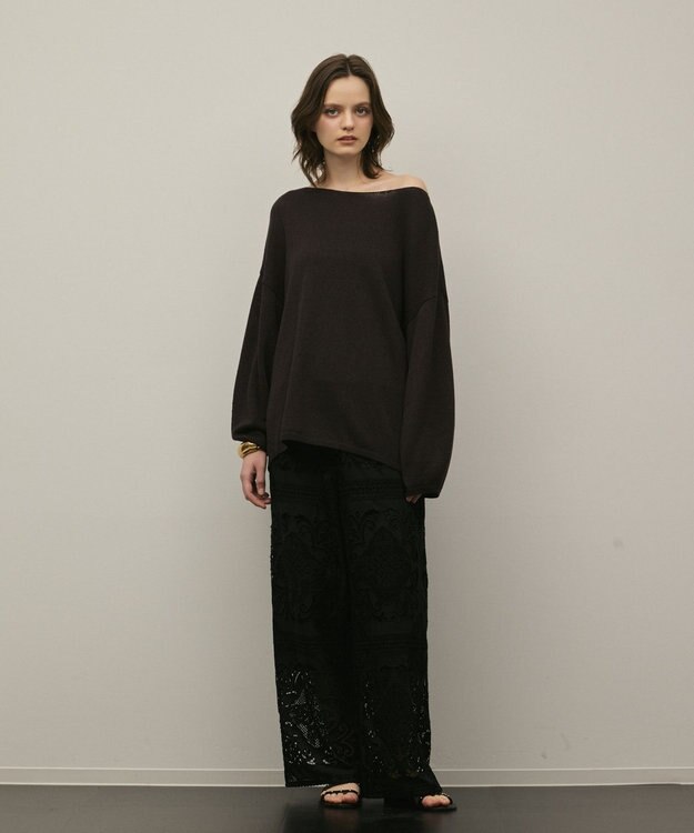 GRACE CONTINENTAL ルーズニットトップ ブラウン