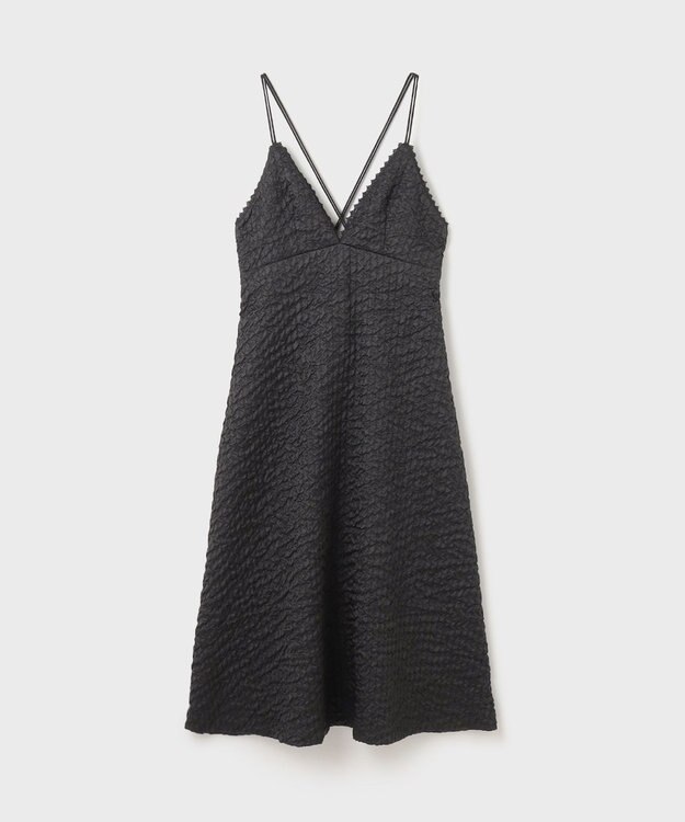 GRACE CONTINENTAL エンボスキャミワンピース ブラック