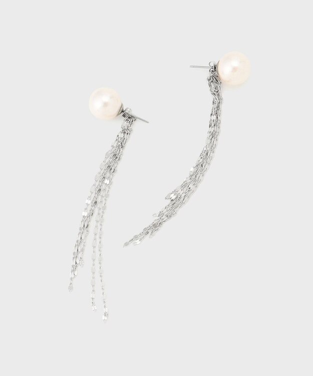 GRACE CONTINENTAL パールタッセルピアス シルバー