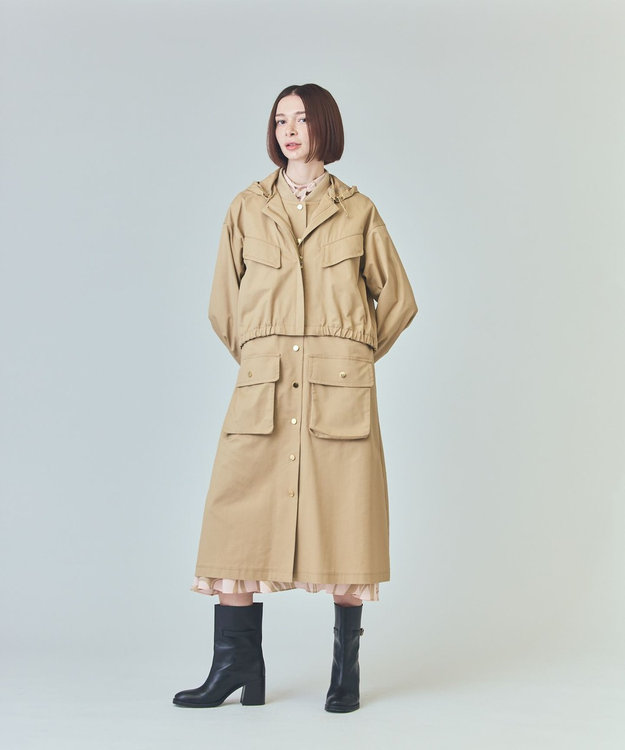 GRACE CONTINENTAL ミリタリー3WAYコート ベージュ