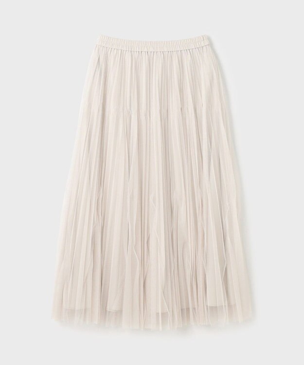 GRACE CONTINENTAL チュールマチプリーツスカート ベージュ