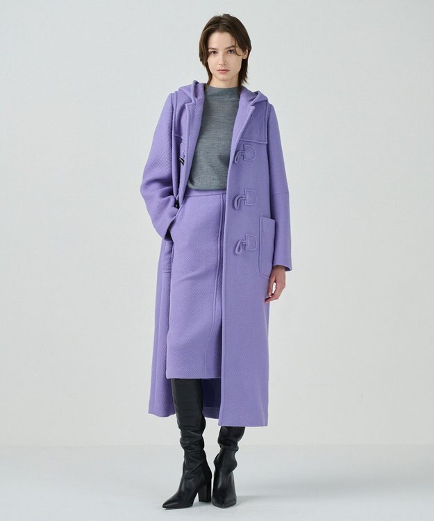 GRACE CONTINENTAL ウールペンシルスカート パープル