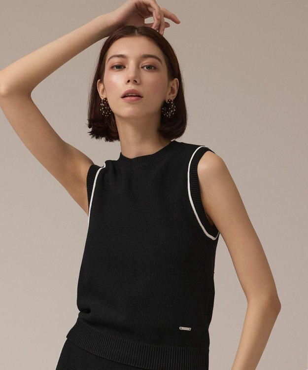 GRACE CONTINENTAL カノコニットトップ ブラック