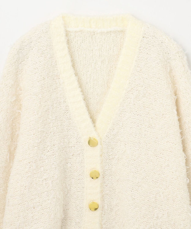 GRACE CONTINENTAL ツイーディーリボンヤーンカーディガン キナリ