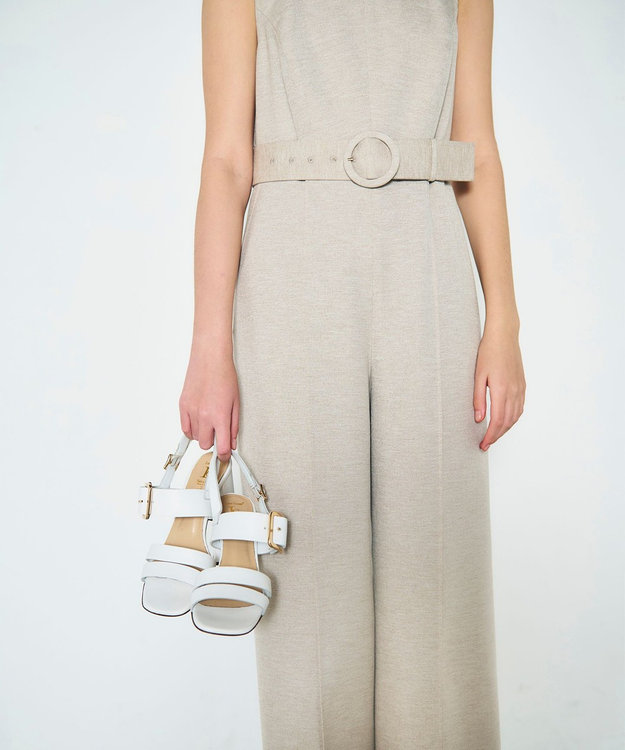 GRACE CONTINENTAL LUCA GROSSI バックルヒール ホワイト