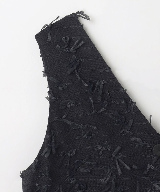 GRACE CONTINENTAL リボンヤーンジレドレス ブラック