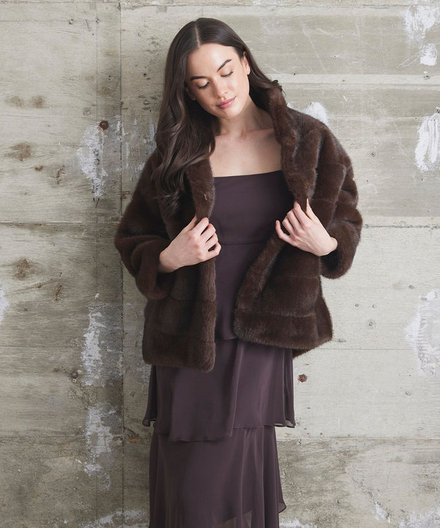 GRACE CONTINENTAL 【LOU ANDREA】フェイクショートコート ブラウン