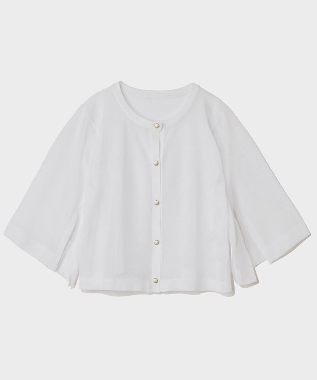 GRACE CONTINENTAL ニットシアーケープカーディガン ホワイト