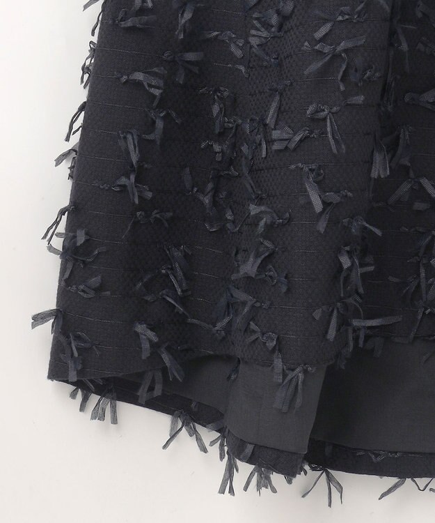 GRACE CONTINENTAL リボンヤーンジレドレス ブラック