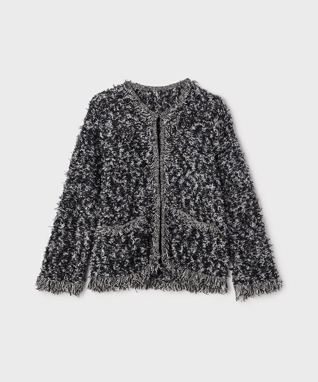 GRACE CONTINENTAL ツイーディーニットジャケット ブラック