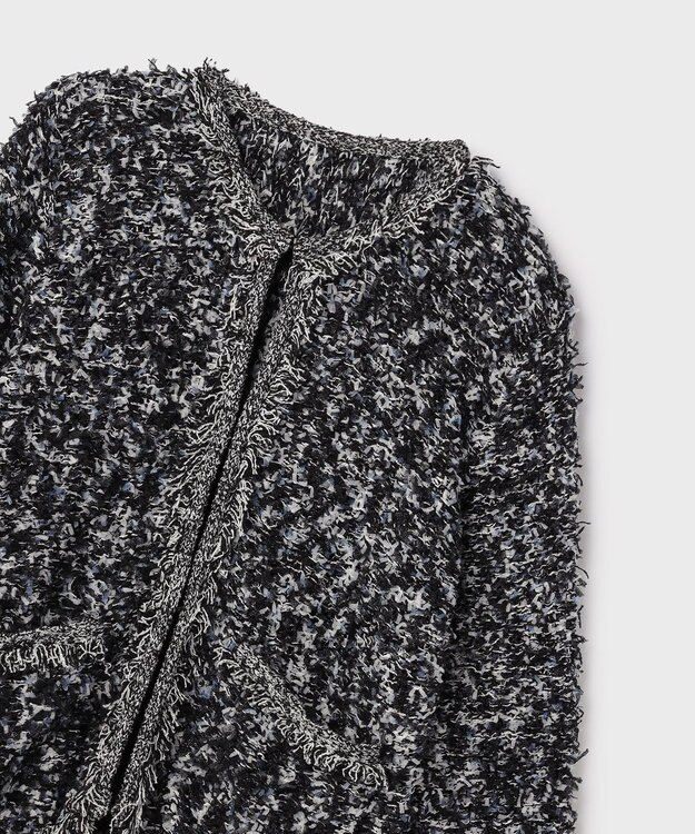 GRACE CONTINENTAL ツイーディーニットジャケット ブラック