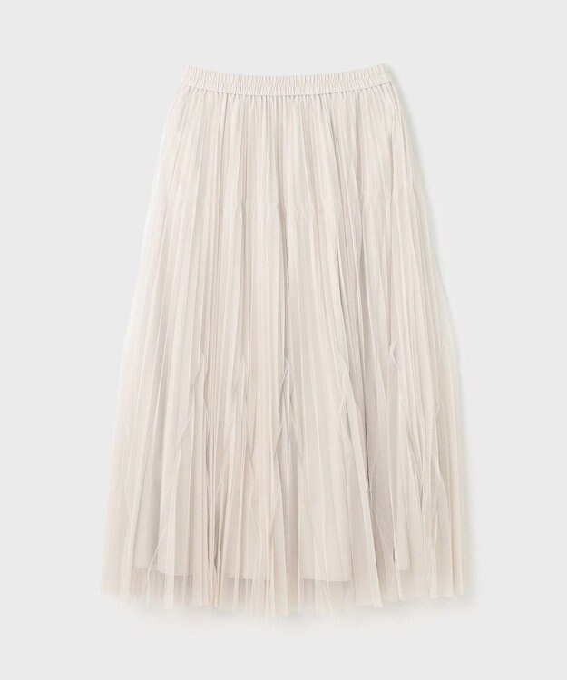 GRACE CONTINENTAL チュールマチプリーツスカート ベージュ