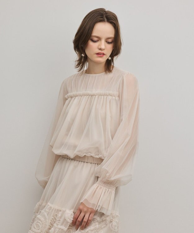 GRACE CONTINENTAL チュールタイブラウス キナリ