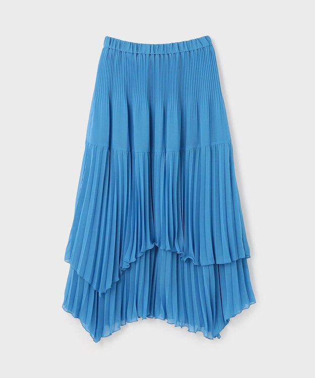 GRACE CONTINENTAL イレギュラープリーツスカート ブルー