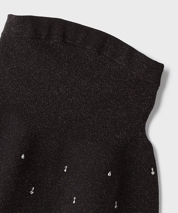 GRACE CONTINENTAL ペプラムベアニットトップ ブラック