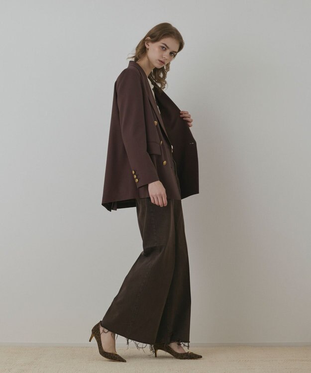 GRACE CONTINENTAL バックベンツダブルジャケット ブラウン