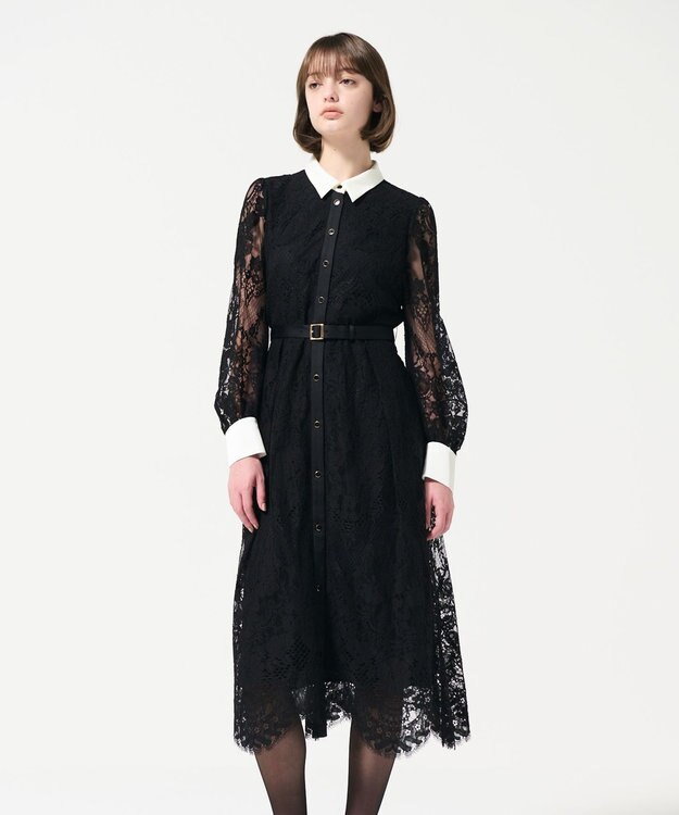 GRACE CONTINENTAL コードレースシャツドレス ブラック