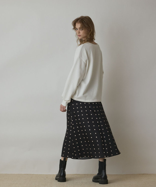 GRACE CONTINENTAL Catphoto裏毛トップ ホワイト