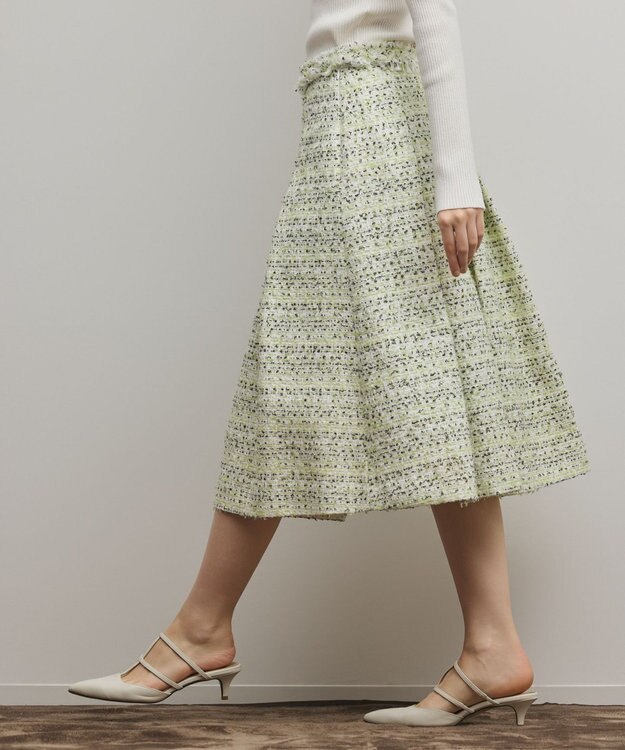 GRACE CONTINENTAL ミックスツイードスカート イエロー