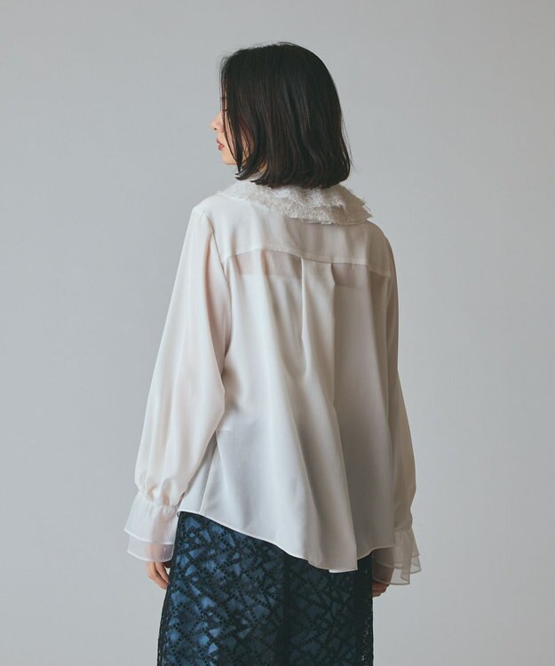 GRACE CONTINENTAL フェザーチュールカラーブラウス キナリ