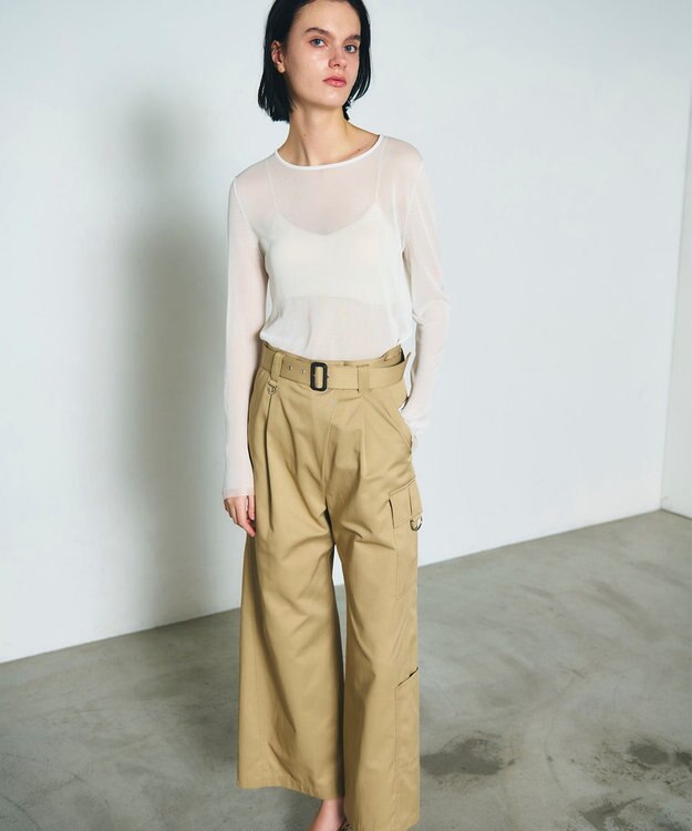 GRACE CONTINENTAL アシンメトリーワークパンツ キャメル