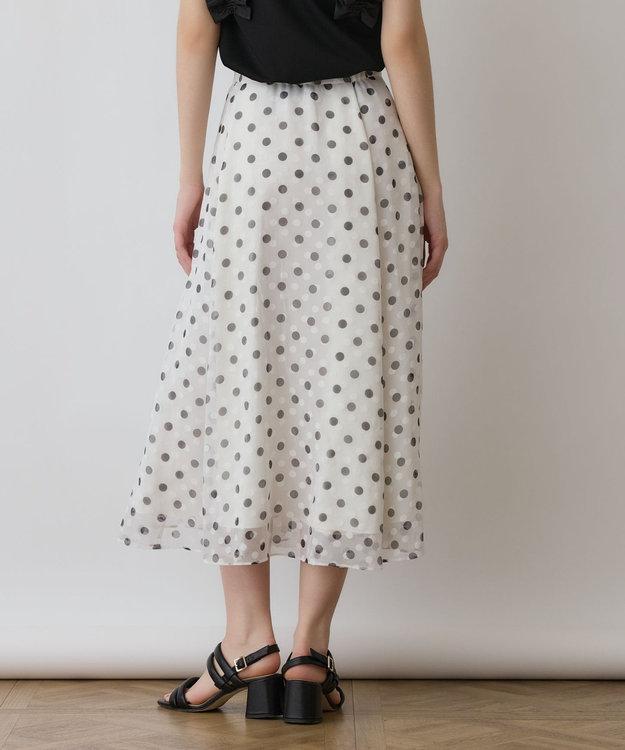 GRACE CONTINENTAL ドットオパールスカート ホワイト