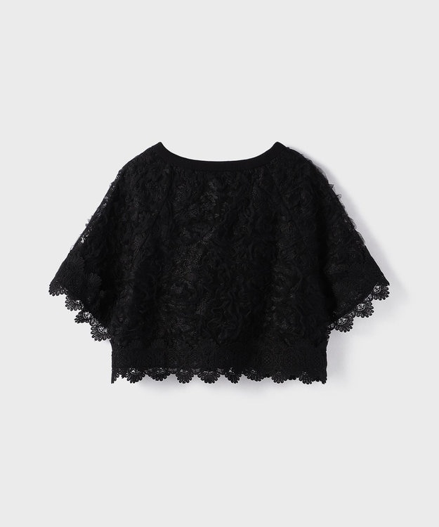 GRACE CONTINENTAL フラワー刺繍ニットカーディガン ブラック