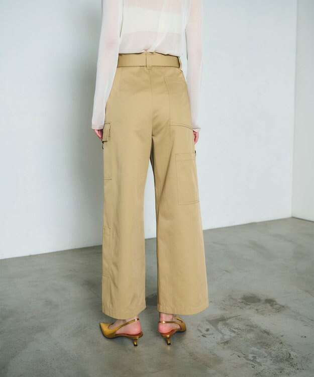 GRACE CONTINENTAL アシンメトリーワークパンツ キャメル